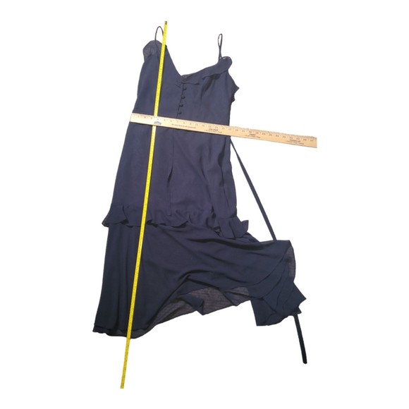 Betsy & Adam tiered chiffon navy blue sleeveless strap ruffled size 6 - Picture 10 of 12